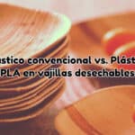 vajillas desechables de plástico convencional o PLA